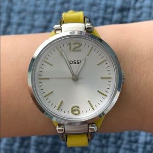 Yellow Fossil Watch